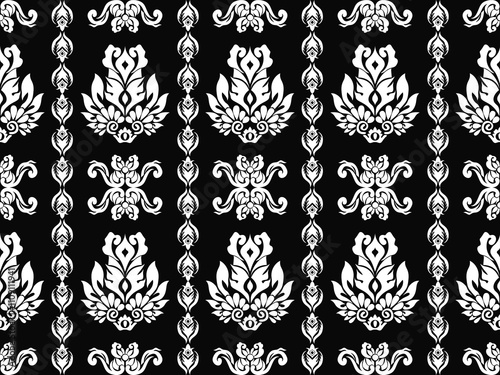 Seamless traditional background design. native pattern Tribal pattern graphics, black and white pattern