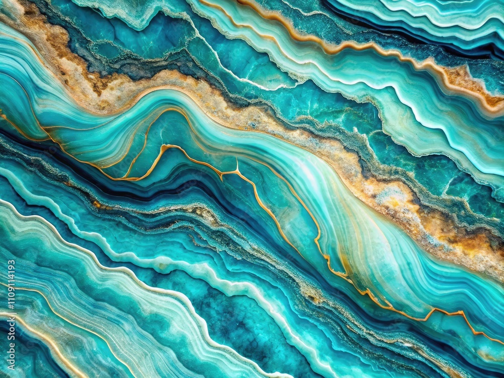 Obraz premium Abstract Wavy Lines Fashion Print: Turquoise Agate Marble Background Long Exposure