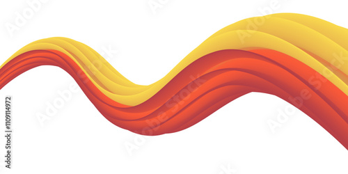 a yellow wave with a orange line on it. Abstract colorful background. Abstract background Wave and curve.