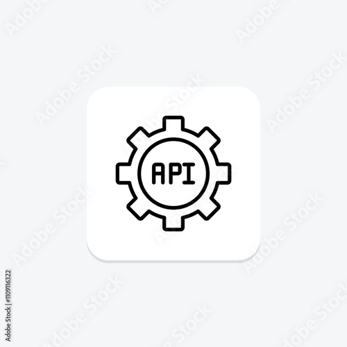 API Development line icon , vector, pixel perfect, illustrator file