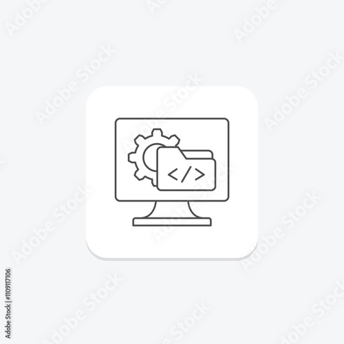 Software Development thinline icon , vector, pixel perfect, illustrator file