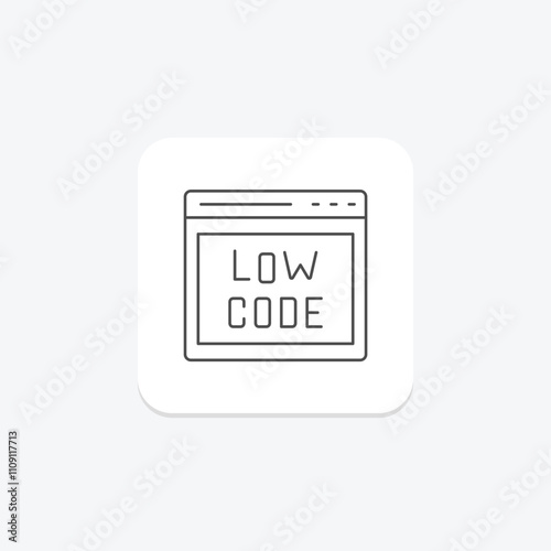 Low-Code Development thinline icon , vector, pixel perfect, illustrator file photo