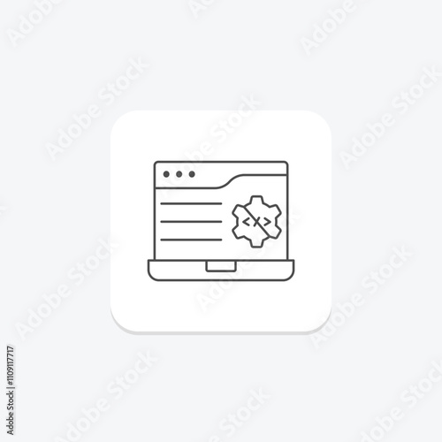 No-Code Development thinline icon , vector, pixel perfect, illustrator file