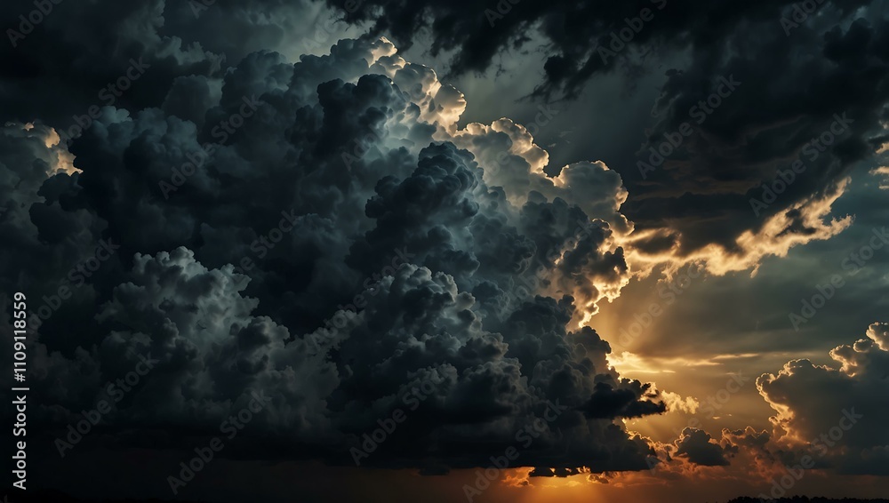 Fototapeta premium Wallpaper of dramatic dark clouds.