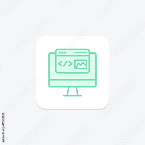 Web Development duotone line icon , vector, pixel perfect, illustrator file