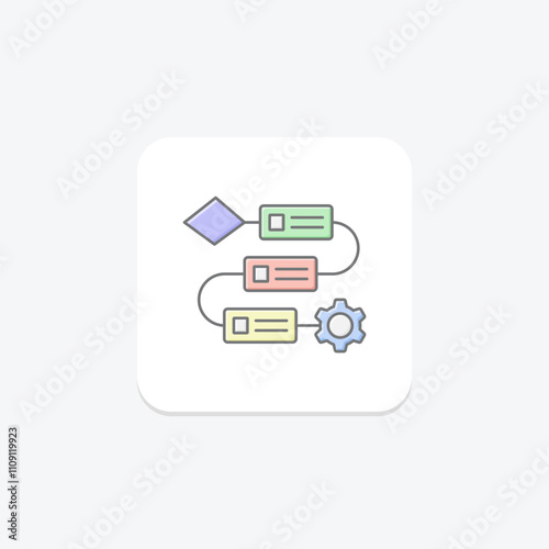 Workflow lineal color icon , vector, pixel perfect, illustrator file