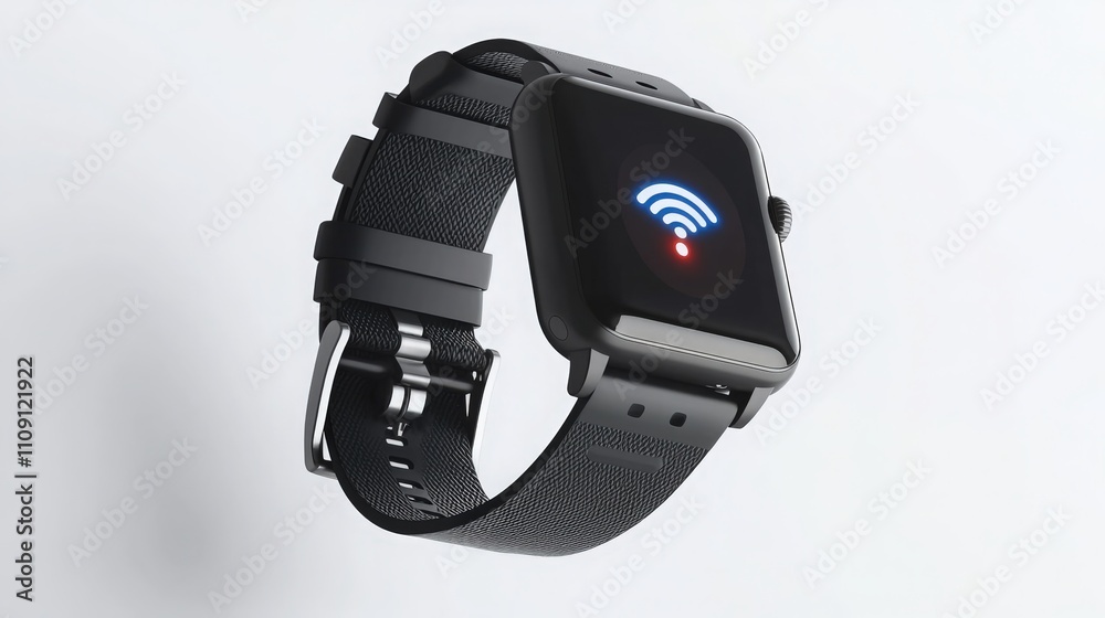 Fototapeta premium Innovative smart watch with wireless connectivity indicator on sleek design