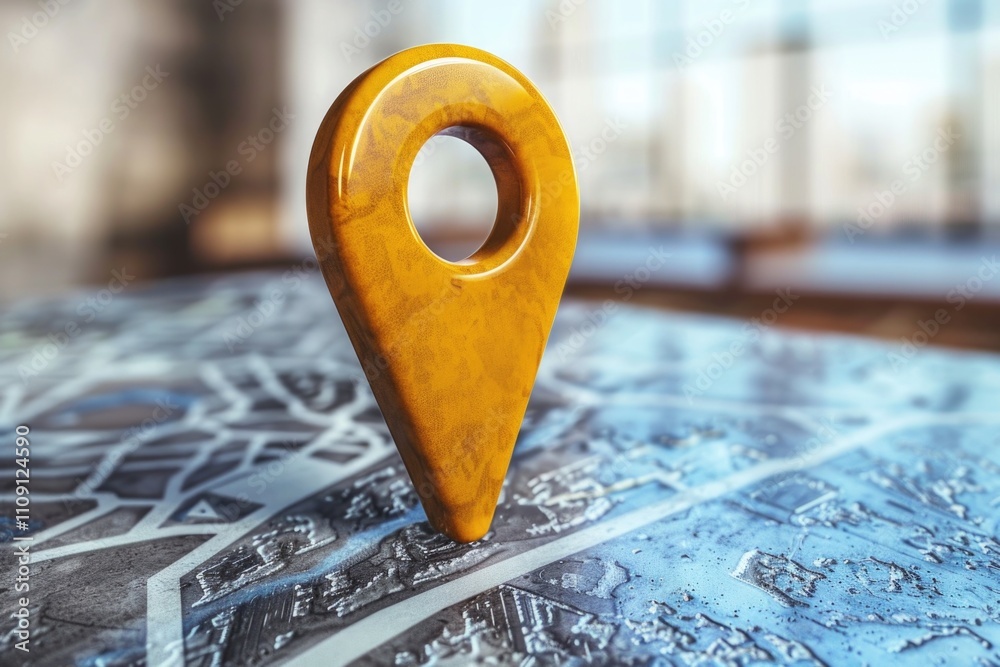 A wooden pin sits atop a map, providing a marker for navigation and exploration A wooden pin sits atop a map, providing a marker for navigation and exploration