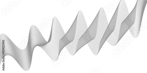 Geometric design used for parallel lines pattern and Digital landscape for presentations. digital technology futuristic. Sound wave illustration vector. lines and waves created using blend tool. white