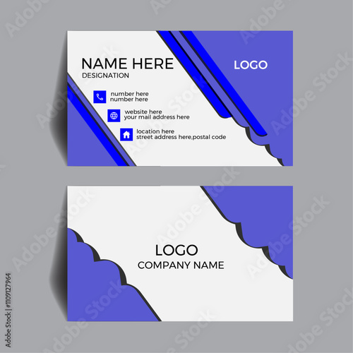 Modern business card design . double sided business card design template .  business card design