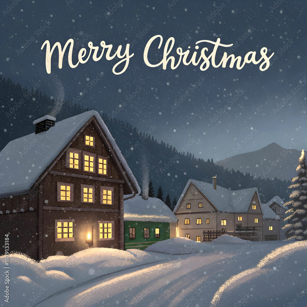 Naklejka premium Merry Christmas! Wishing you a wonderful holiday season filled with joy
