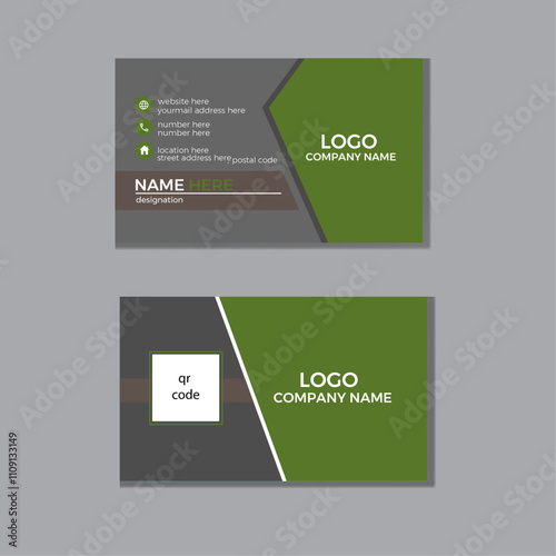 simple professional business card template with design individual visiting cards.