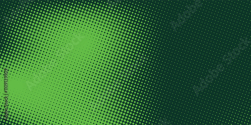 Green halftone dots gradient pattern background texture. vector illustration