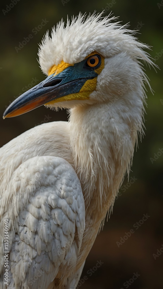 Fototapeta premium White heron (Ardea alba) portrait from Kenya.