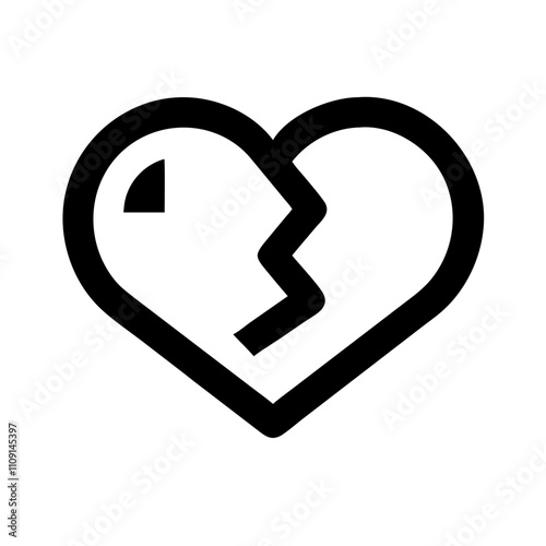 Valentine Thoughtful: Broken Heart Icon