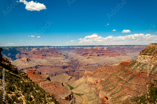 colorful Sunset at Grand Canyon seen from Mathers Point with view to Colorado valley photo