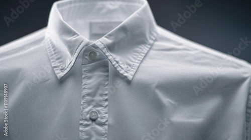 A close-up shot of a white shirt with a tie, great for use in fashion or business contexts
