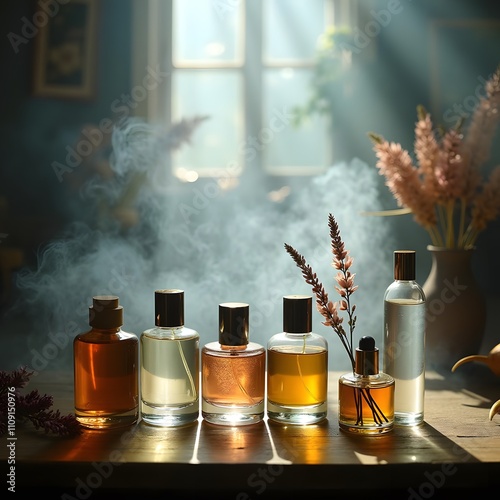 Enigmatic Aromas: Ethereal Fragrances in Unlabeled Glass Bottles photo