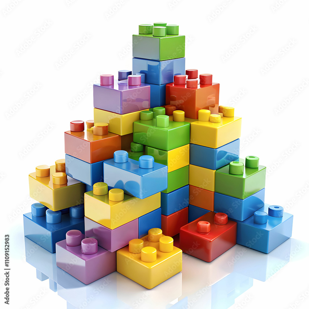 Obraz premium building blocks on white background