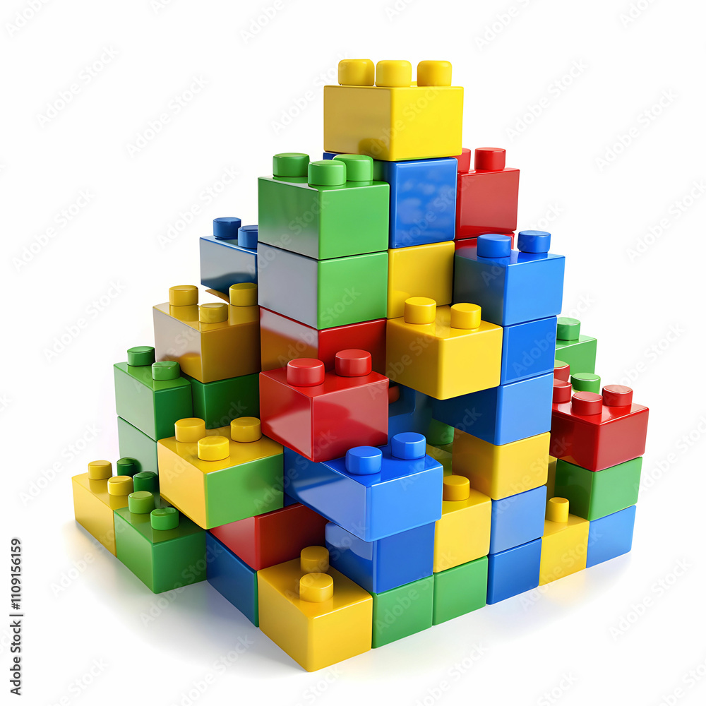 Fototapeta premium building blocks on white background