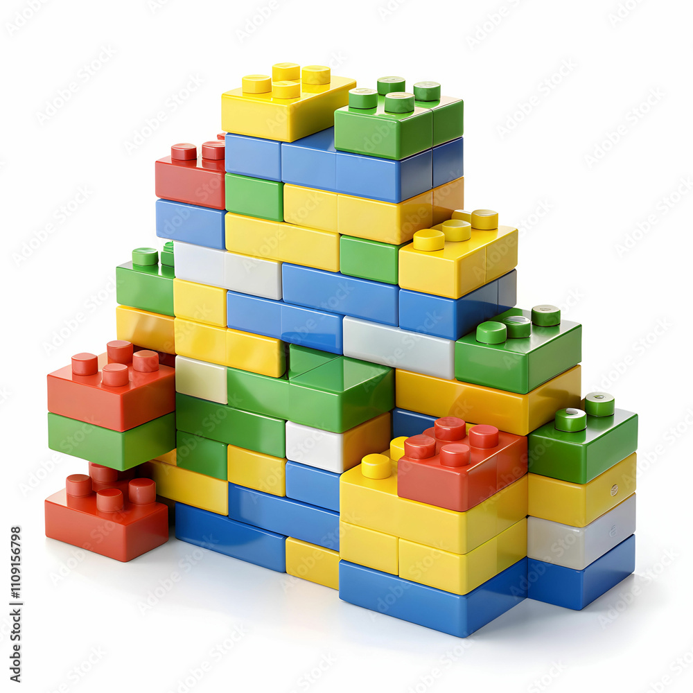 Obraz premium building blocks on white background