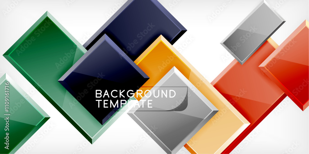 Fototapeta premium Colorful squares and rectangles. Vector Illustration For Wallpaper, Banner, Background, Card, Book Illustration, landing page