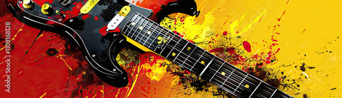 Rock 'n' roll colors like leather jacket black, guitar solo red, and rebel yell yellow create a rock 'n' roll theme.