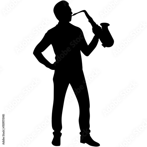 Jazz Musician Silhouette. Musicians vector silhouettes. 