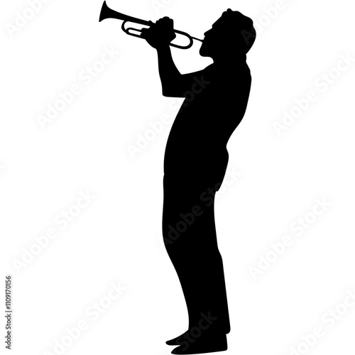 Jazz Musician Silhouette. Musicians vector silhouettes. 
