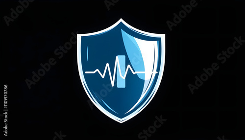 Shield protect symbol with healthcare medical icon. Security protection and health insurance with a white accent, png photo