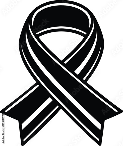 Black Ribbon Vector Illustration silhouette