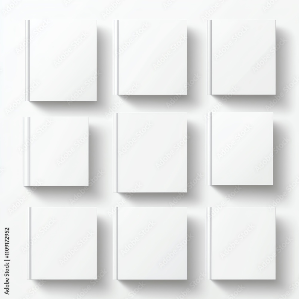 A clean and modern arrangement of blank square canvases on a white background, perfect for showcasing designs or artistic concepts. Ideal for presentations and creative projects. A clean and modern arrangement of blank square canvases on a white background, perfect for showcasing designs or artistic concepts. Ideal for presentations and creative projects.