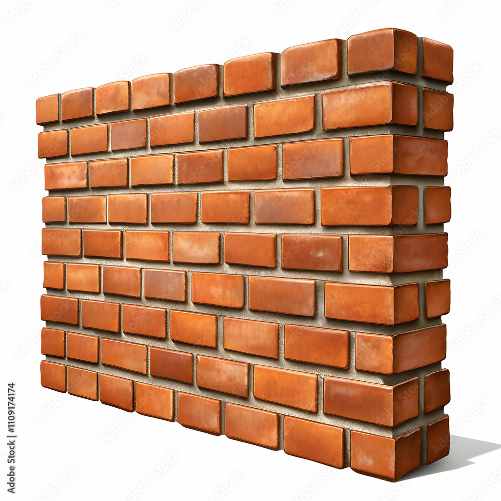 Fototapeta premium brick wall on white background