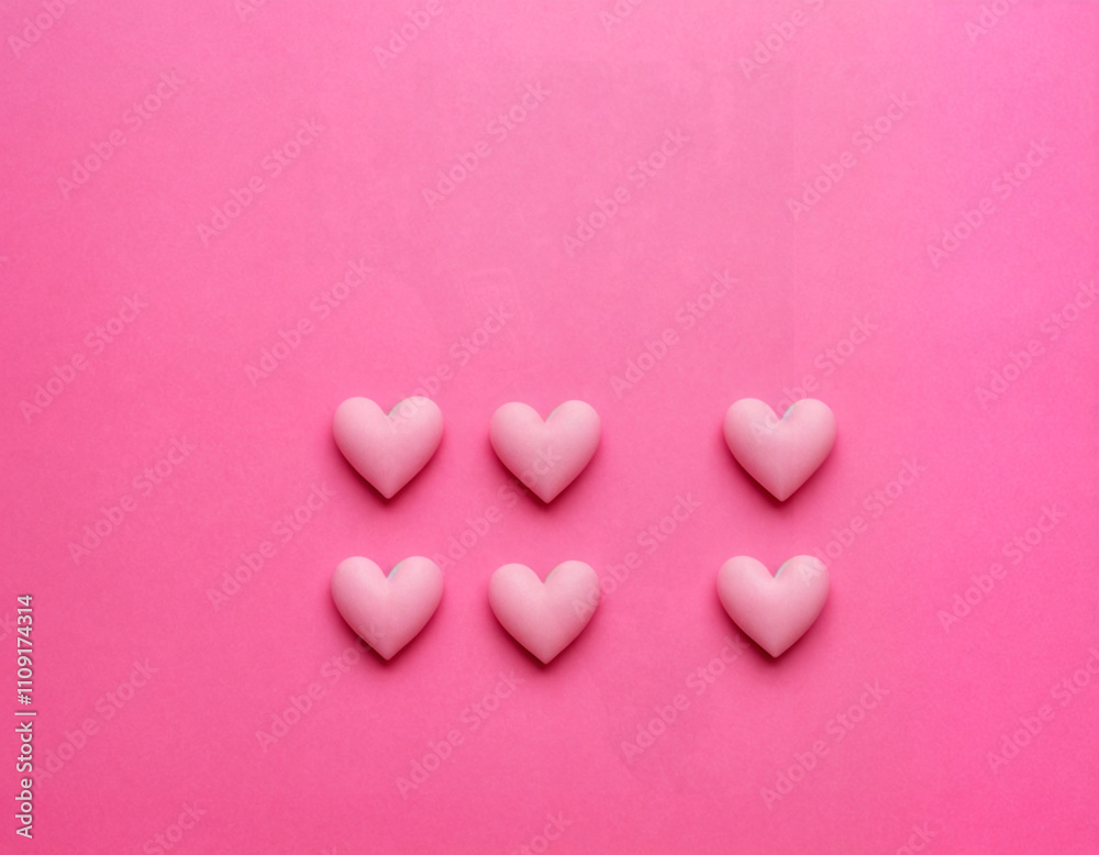 Fototapeta premium Valentine minimal background with pastel pink rose, pink podium on the pink wall