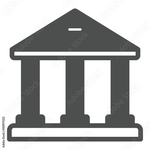 University building solid icon, education concept. Vector graphics. Bank sign on white background, glyph style icon for mobile or web design.