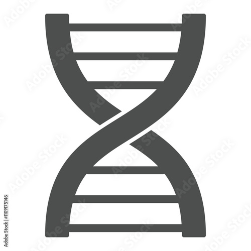 DNA chain solid icon, genetic biology concept. Vector graphics. Human chain sign on white background, glyph style icon for mobile or web design.