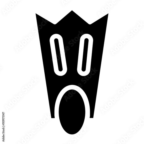 Dive Fins Flippers Glyph Icon