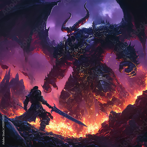 強大な敵に立ち向かう1人の戦士	