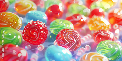 Candy: Bright and colorful candy colors like lollipop red, gummy green, and jellybean blue photo