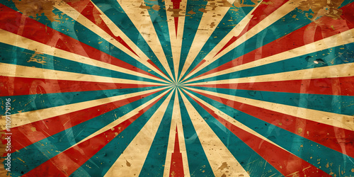 Vintage Circus: Bright primary colors like circus red, big top blue, and clown nose red create a vintage circus theme photo