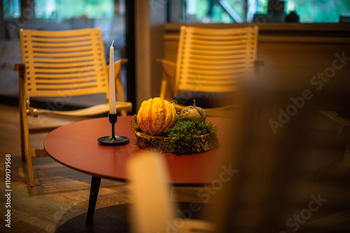 table and chairs in a restaurant