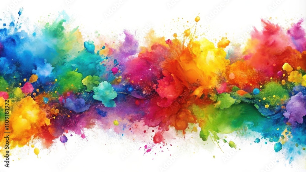 Fototapeta premium Abstract Watercolor Explosion of Vibrant Colors, Creating a Stunning Spectrum of Hues and Textures