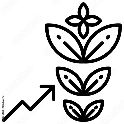 economic and industrial growth Black Line Color