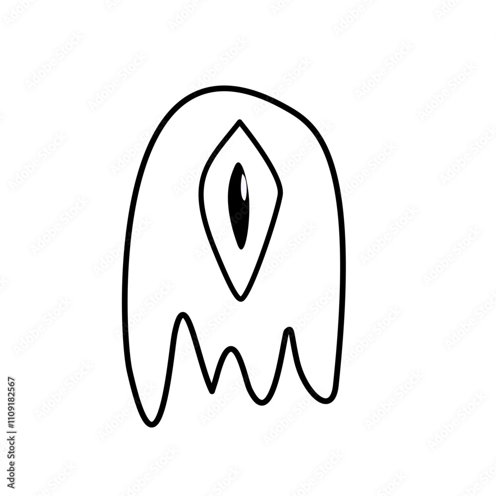 alien abstract character design, vector illustration