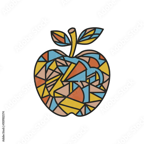 Vector drawn apple.