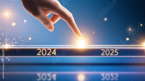 Futuristic Time Transition from 2024 to 2025