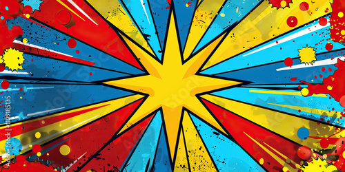 Comic Book Pop: Bold, primary colors like comic book red, blue, and yellow create a comic book pop theme photo