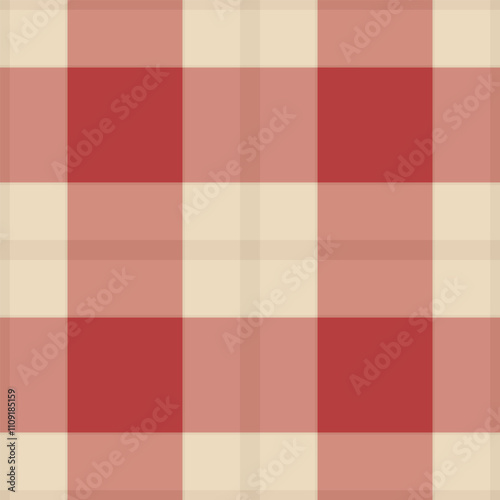 Indoor background vector texture, vivid plaid fabric seamless. Sketch pattern textile tartan check in red and light colors.