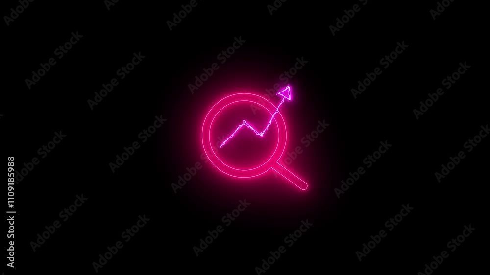 Magnifier glass focusing on business graph. Magnifier glass focusing on business graph. Magnifier glass focusing on business graph. Magnifier glass focusing on business graph.