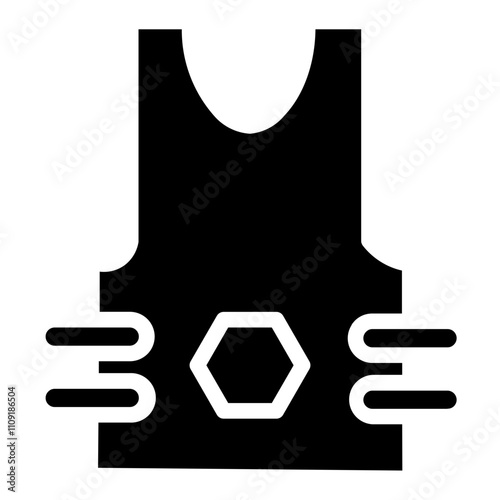 Military Police Vest Glyph Icon